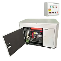 Бензиновый генератор A-iPower A17000EAX в тихом зимнем кожухе 1600 RAL 7035 + блок автозапуска A-iPower 230В/400В 100А 8 ПИН